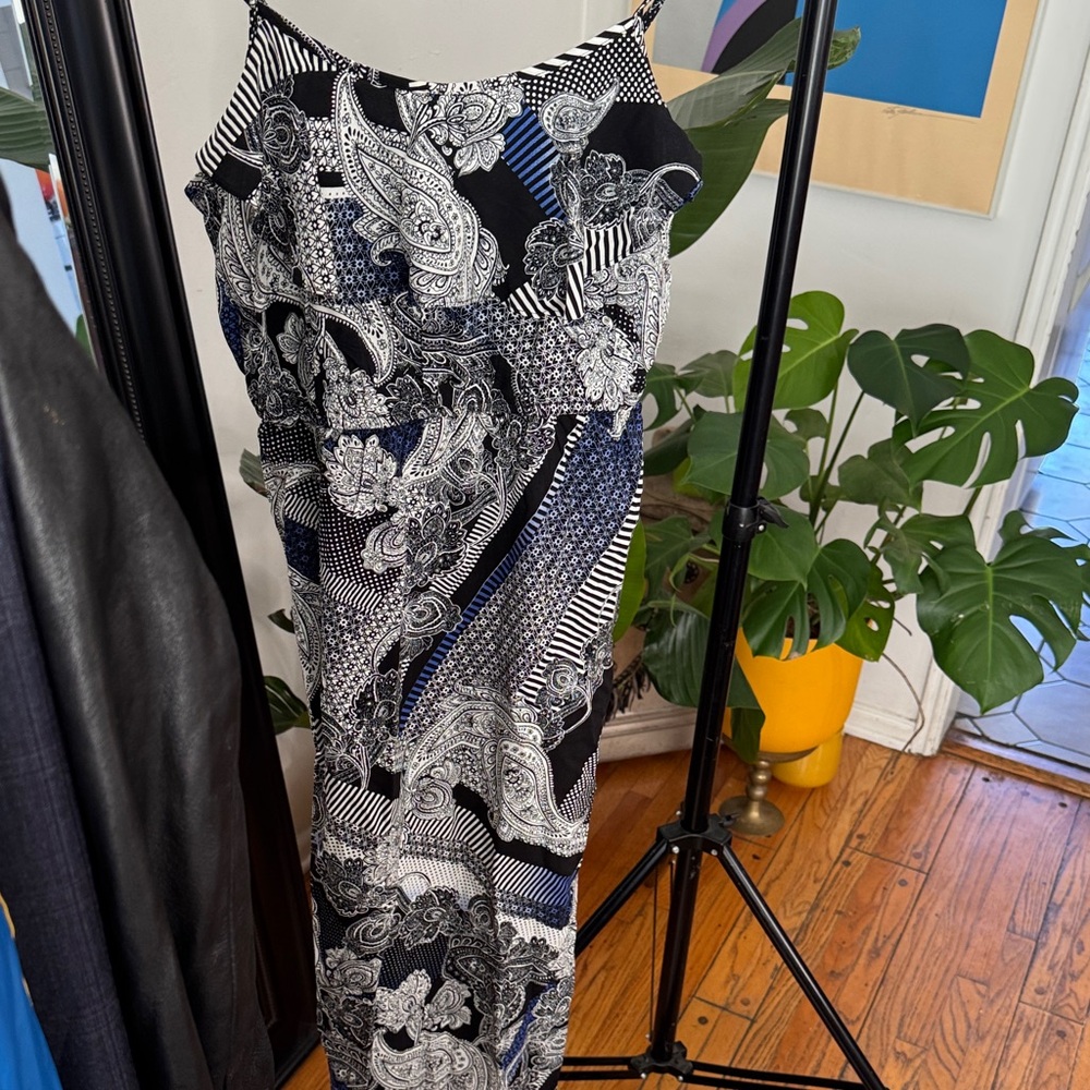 Cotton On Black and White Paisley Top